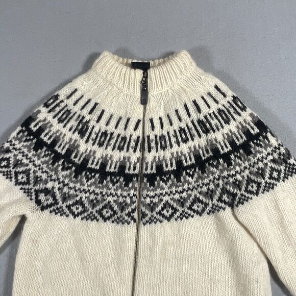 Icewear Iceland XS Offwithe Lopapeysa Elis Icelandic‎ Wool Sweater Cardigan Zip - Picture 3 of 10